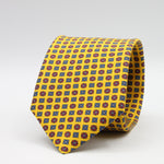 Cruciani &amp; Bella Tie
100%&nbsp; Silk
Printed and Handmade in Italy
Self-Tipped
Yellow, Red and Denim Blue Tie

8 cm x 150 cm
#9614