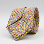 Cruciani &amp; Bella Tie
100%&nbsp; Silk
Printed and Handmade in Italy
Self-Tipped
Light Yellow, White and Fucsia Tie

8 cm x 150 cm
#9453