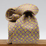 Cruciani &amp; Bella Tie
100%&nbsp; Silk
Printed and Handmade in Italy
Self-Tipped
Light Yellow, White and Fucsia Tie

8 cm x 150 cm
#9453