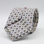 Cruciani &amp; Bella Tie
100%&nbsp; Silk
Printed and Handmade in Italy
Self-Tipped
Off-White, Cream, Rust and Sky Blue Tie

8 cm x 150 cm
#9459
