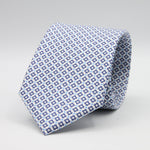 Cruciani &amp; Bella Tie
100%&nbsp; Silk
Printed and Handmade in Italy
Self-Tipped
White, Blue and Sky Blue Tie

8 cm x 150 cm
#9464