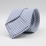 Cruciani &amp; Bella Tie
100%&nbsp; Silk
Printed and Handmade in Italy
Self-Tipped
White, Blue and Sky Blue Tie

8 cm x 150 cm
#9464