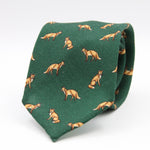 Cruciani &amp; Bella
Printed and Handmade in Italy
100% Wool
Unlined
Green Tie with Light Brown Fox pattern
8 cm x 150 cm
#9863