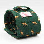 Cruciani &amp; Bella
Printed and Handmade in Italy
100% Wool
Unlined
Green Tie with Light Brown Fox pattern
8 cm x 150 cm
#9863