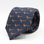 Holliday &amp; Brown for Cruciani &amp; Bella
100% Printed Wool
Self-Tipped

Blue with Pheasants motif tie
Handmade in Italy

8 cm x 150 cm
#9643