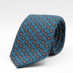 Holliday &amp; Brown for Cruciani &amp; Bella
100% Printed Wool
Self-Tipped

Torquise Blue, Blue and Orange motif Tie&nbsp;
Handmade in Italy

8 cm x 150 cm
#9595