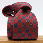 Holliday &amp; Brown for Cruciani &amp; Bella
100% Printed Wool
Self-Tipped

Red, Blue and Brown motif Tie&nbsp;
Handmade in Italy

8 cm x 150 cm
#8079