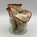 Drake's 72% Cotton 28% Silk Hand-rolled Off White and Rust -  Pocket Square Handmade in Italy 41 cm X 41cm #3088