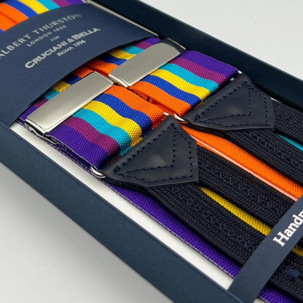 Albert Thurston - Woven Barathea Braces  - 40 mm -  Multicolor Stripes 