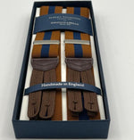Albert Thurston - Elastic Braces - 35 mm - Brown, Bleu Stripe Braces #7600