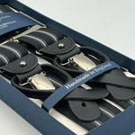 Albert Thurston - Elastic braces  - 2 in 1 - 35 mm - Black, grey and white stripe 