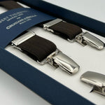 Albert Thurston - Elastic Clip-on-braces  - 25 mm - Brown  Herringbone #4841