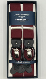 Albert Thurston -Elastic braces - 2 in 1 - 35 mm - Red Wine Plain #8533