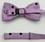 <ul> <li>Cruciani &amp; Bella Bow Tie</li> <li>100% Woven Silk Jacquard Made in England</li> <li>Handmade in Italy</li> <li>Lilac, Blue Polka Dots</li> <li>Handcrafted in Italy</li> <li>Coated metal Labels</li> <li>Bow Ties</li> </ul>