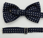 Cruciani & Bella Bow Ties - Printed  Silk  - Blue and White Polka Dots #8008