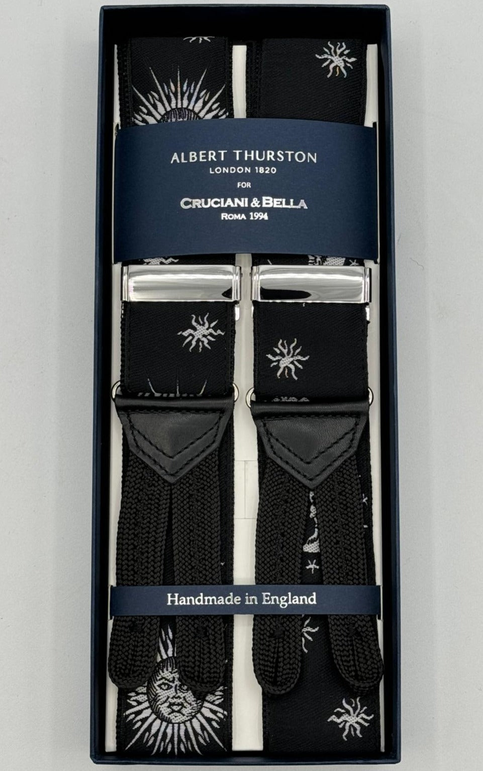 Albert Thurston Moiré Braces 40mm Navy at Albert Thurston Moiré Braces 40mm Navy at