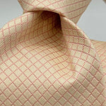 New Old Stock Holliday &amp; Brown&nbsp; 100% Silk&nbsp; Wowen Jaquard Tipped Tie Ivory Tie Light Pink Square Handmade in England 9,5 cm x 146 cm