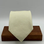 N.O.S Holliday &amp; Brown 100% Silk&nbsp; Wowen Jaquard Tipped Tie Ivory Tie Light Green Square Handmade in England 9,5 cm x 146 cm