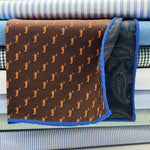 Cruciani &amp; Bella
Hand-rolled&nbsp;&nbsp;

100% Wool
Brown, Brick, Olimpic Blue
Double Faces
Basset Hound and Paisley Motif&nbsp; Pocket Square
Handmade in Italy

33 cm X 33 cm