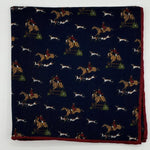Cruciani &amp; Bella
Hand-rolled&nbsp;&nbsp;

100% Wool
Blue, Brown, Red, and White
Double Faces
Horses and Paisley Motif&nbsp; Pocket Square
Handmade in Italy

33 cm X 33 cm