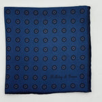 Holliday &amp; Brown for Cruciani &amp; Bella
Hand-rolled&nbsp;&nbsp;

100% Silk
Light Blue, Blue and Red
Double Faces
Motif&nbsp; Pocket Square
Handmade in Italy

32 cm X 32 cm