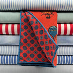 Cruciani &amp; Bella
Hand-rolled&nbsp;&nbsp;
100% Madder Silk&nbsp;
Orange, Red, Blue, Light Blue and Yellow
Motif Pocket Square
Double Faces
Made in Italy
33 cm X 33 cm