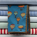 ruciani &amp; Bella
Hand-rolled&nbsp;&nbsp;
100% Madder Silk&nbsp;
Light Blue, Orange, Red, Blue and Yellow
Motif Pocket Square
Double Faces
Made in Italy
33 cm X 33 cm