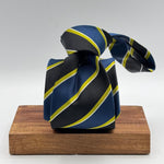 Cruciani &amp; Bella
100% Silk&nbsp;
Woven Jaquard
Self Tipped Tie
Black, Light Blue, Pistachio Green and White Stripes
Handmade in Italy
9cm x 148 cm
New Old Stock