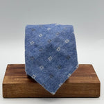 Cruciani &amp; Bella Old Label
80% Wool 20% Cashmere
Unlined
Light Blue, White and Light Grey motif Tie

Handmade in Italy
9 cm x 148 cm
New Old Stock