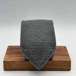 N.O.S. Cruciani & Bella - Knitted Pointed Lambswool and Silk - Grey, Green Pin Ponit Tie #9237