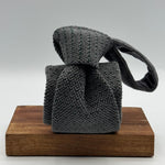 N.O.S. Cruciani & Bella - Knitted Pointed Lambswool and Silk - Grey, Green Pin Ponit Tie #9237