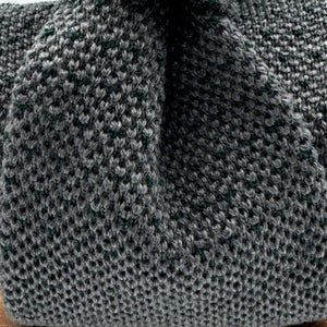 N.O.S. Cruciani & Bella - Knitted Pointed Lambswool and Silk - Grey, Green Pin Ponit Tie #9237