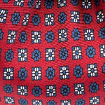 N.O.S. Cruciani & Bella - Printed Silk - Red, Blue and White Motif Tie #9331