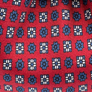N.O.S. Cruciani & Bella - Printed Silk - Red, Blue and White Motif Tie #9331