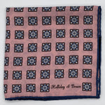 Holliday &amp; Brown
Hand-rolled&nbsp;&nbsp;
Holliday &amp; Brown for Cruciani &amp; Bella
100% Silk
Antique Pink, Brown, White and Blue
Double Faces
Paisley Motif&nbsp; Pocket Square
Handmade in Italy

32 cm X 32 cm