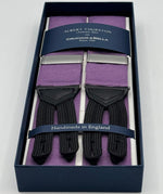 Albert Thurst
on for Cruciani &amp; Bella
Made in England

40 mm Woven Barathea&nbsp;
Amethyst Plain braces
Braid ends
Y-Shaped
Gold Fittings
Size Multifit Adjustable&nbsp;Length:&nbsp;115cm (= 45 inch) Maximum