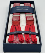 Albert Thurston for Cruciani &amp; Bella
Made in England
Adjustable Sizing
25 mm elastic braces
Red, White Motif
Braid ends
Y-Shaped
Nickel&nbsp; Fittings
Size: L