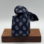 Cruciani &amp; Bella
100% Silk&nbsp;

Tipped&nbsp;
Blue and Silver Paisley Motif

Handmade in Italy
8 cm x 148 cm
New Old Stock