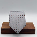 Cruciani &amp; Bella
100% Printed Silk&nbsp;
Tipped
Grey, Red and Blue Motif Tie
Handmade in Italy
8 cm x 148 cm
New Old Stock