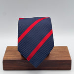 Cruciani &amp; Bella
100% Silk&nbsp;
Woven Jaquard
Tipped&nbsp;
Blue and Red Stripe
Handmade in Italy
9 cm x 148 cm
New Old Stock
