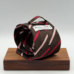 Cruciani &amp; Bella
50% Cotton 50% Silk&nbsp;

Self Tipped&nbsp;
Brown, Pink and Red stripes

Handmade in Italy
9 cm x 148 cm
New Old Stock