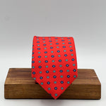 Cruciani &amp; Bella
100% Printed Silk&nbsp;
Tipped
Red, Light Blue and Blue Floral Motif Tie
Handmade in Italy
8 cm x 148 cm
New Old Stock