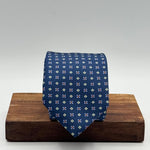 Cruciani &amp; Bella
100% Printed Silk&nbsp;
Tipped
Blue, Light Blue and White Motif Tie
Handmade in Italy
8 cm x 148 cm
New Old Stock