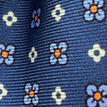 Cruciani &amp; Bella
100% Printed Silk&nbsp;
Tipped
Blue, Light Blue and White Motif Tie
Handmade in Italy
8 cm x 148 cm
New Old Stock