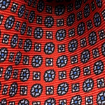 Cruciani &amp; Bella
100% Printed Silk&nbsp;
Tipped
Red and Light Blue Motif Tie
Handmade in Italy
8 cm x 148 cm
New Old Stock