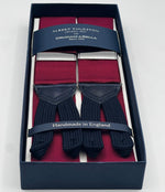 Albert Thurston for Cruciani &amp; Bella
Made in England
Adjustable Sizing
40 mm Woven Barathea&nbsp;
Wine Plain braces
Braid ends
Y-Shaped
Nickel Fittings
Size Multifit Adjustable&nbsp;Length:&nbsp;115cm (= 45 inch) Maximum