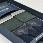 Albert Thurston - Woven Barathea Braces  - 40 mm -  Tartan Green Plain  # 9887