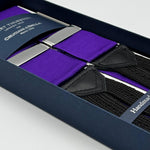 Albert Thurston for Cruciani &amp; Bella
Made in England
Adjustable Sizing
40 mm Woven Barathea&nbsp;
Purple Plain braces
Braid ends
Y-Shaped
Nickel Fittings
Size Multifit Adjustable&nbsp;Length:&nbsp;115cm (= 45 inch) Maximum