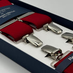 Albert Thurston for Cruciani &amp; Bella

Made in England
Clip on
Adjustable Sizing
35 mm elastic braces
Deep Red&nbsp;
X-Shaped
Nickel Fittings
Size Multifit Adjustable&nbsp;Length:&nbsp;115cm (= 45 inch) Maximum