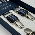 Albert Thurston - Elastic Clip-on-braces  - 25 mm - Multicolor  Stripes #4847